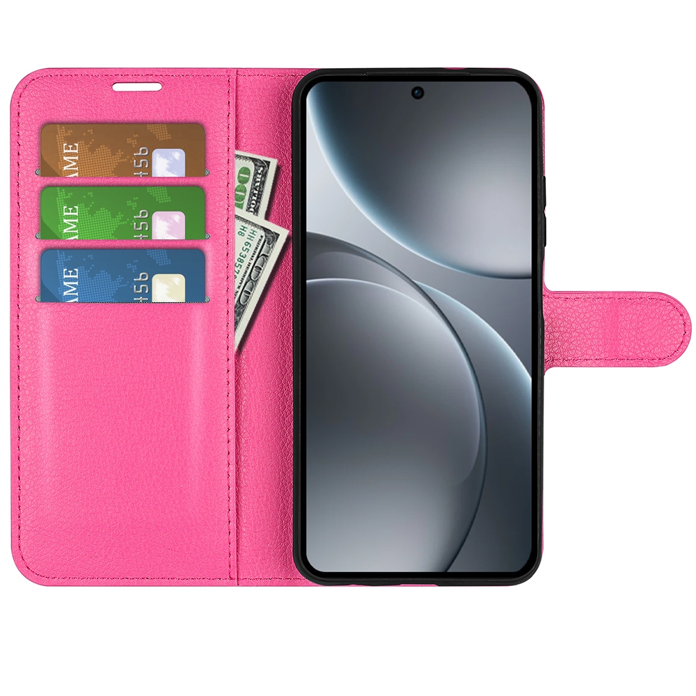 Litchi könyv tok Oppo Find X9 5G - rózsa