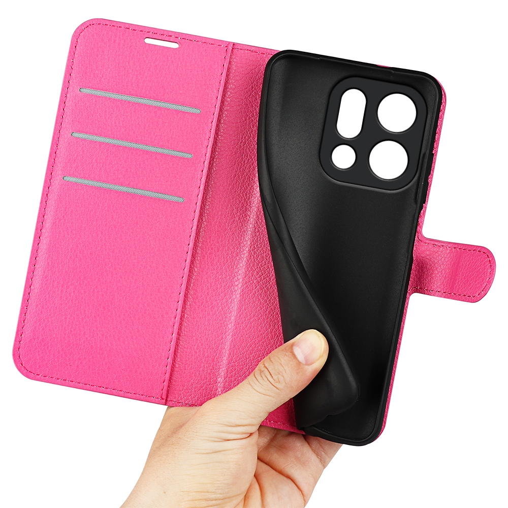 Litchi könyv tok Oppo Find X9 5G - rózsa