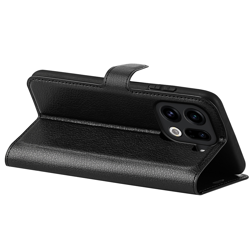 Litchi könyv tok az Oppo Find X9 Pro 5G készülékhez - fekete