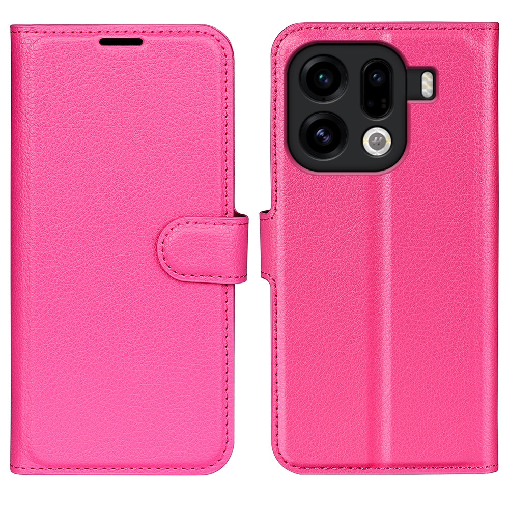 Litchi könyv tok Oppo Find X9 Pro 5G - rózsa