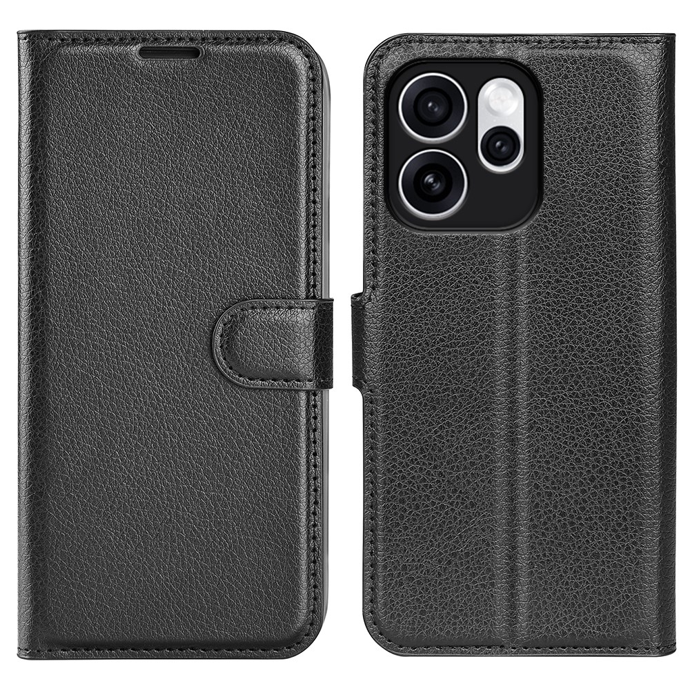 Litchi könyv tok az Oppo Reno 15 Pro 5G-hez - fekete