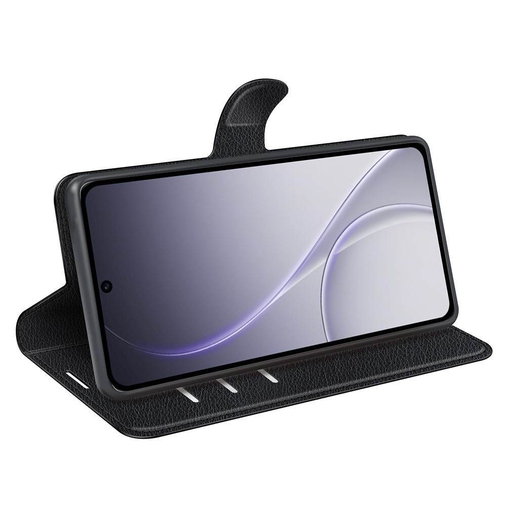Litchi könyv tok az Oppo Reno 15 Pro 5G-hez - fekete