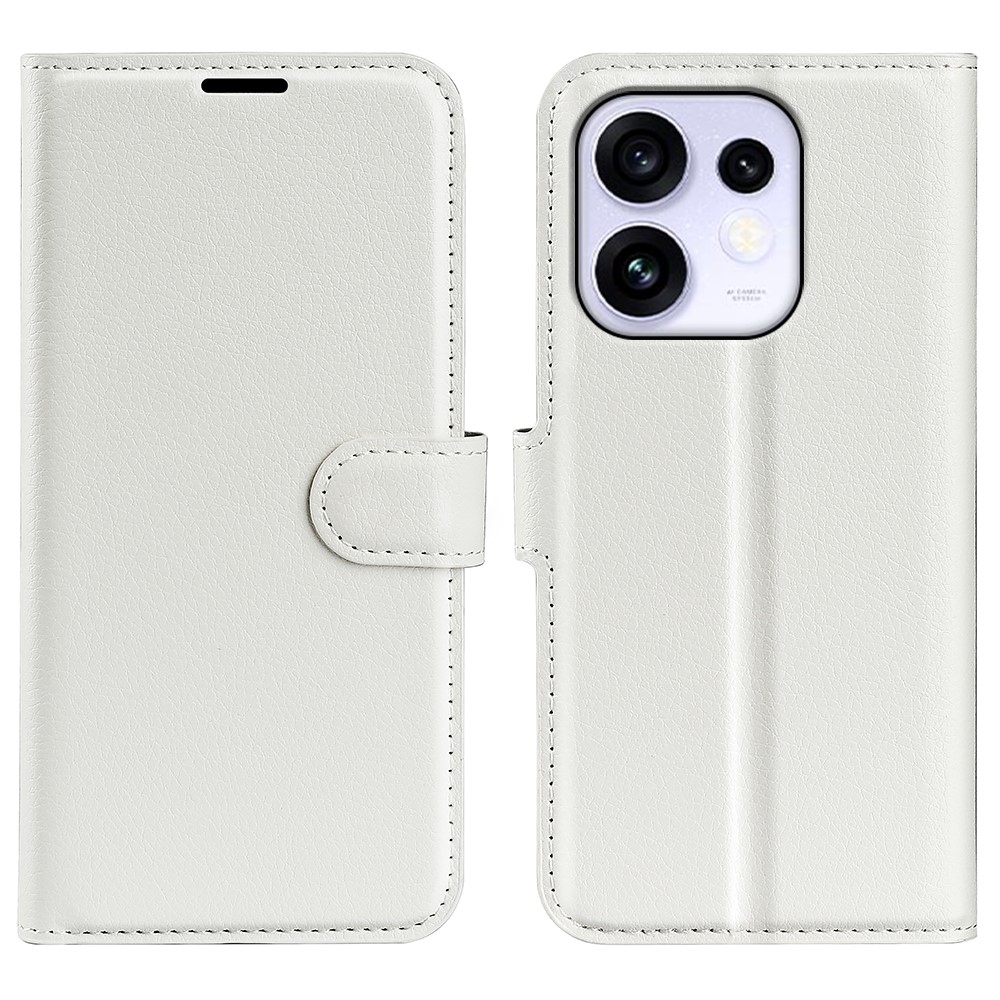 Litchi könyvformájú tok az Oppo Reno 16 5G-hez – fehér