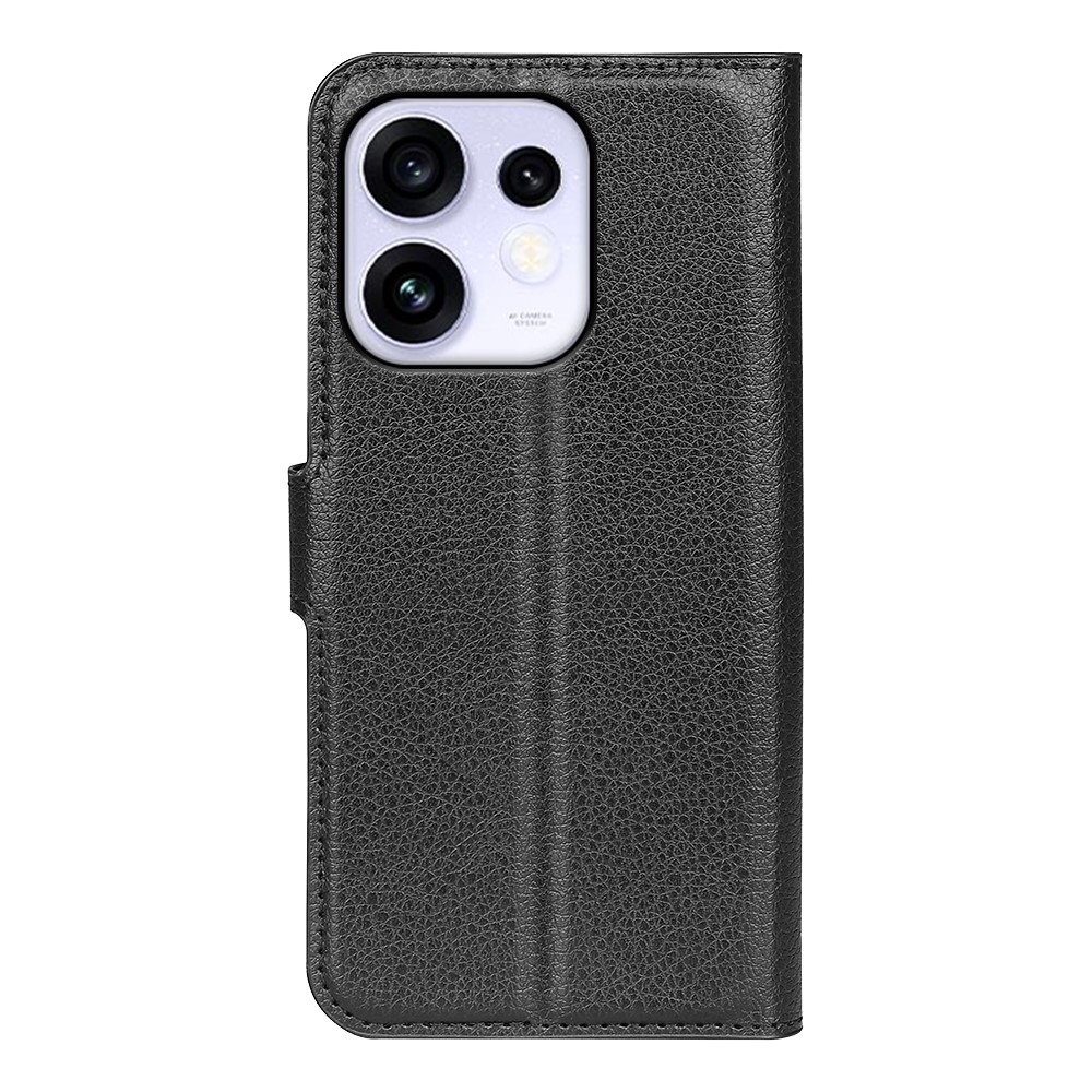 Litchi könyvformájú tok az Oppo Reno 16 5G-hez – fekete