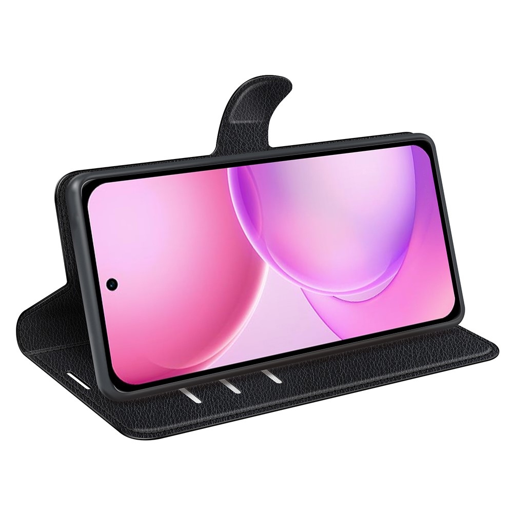 Litchi könyvformájú tok az Oppo Reno 16 5G-hez – fekete