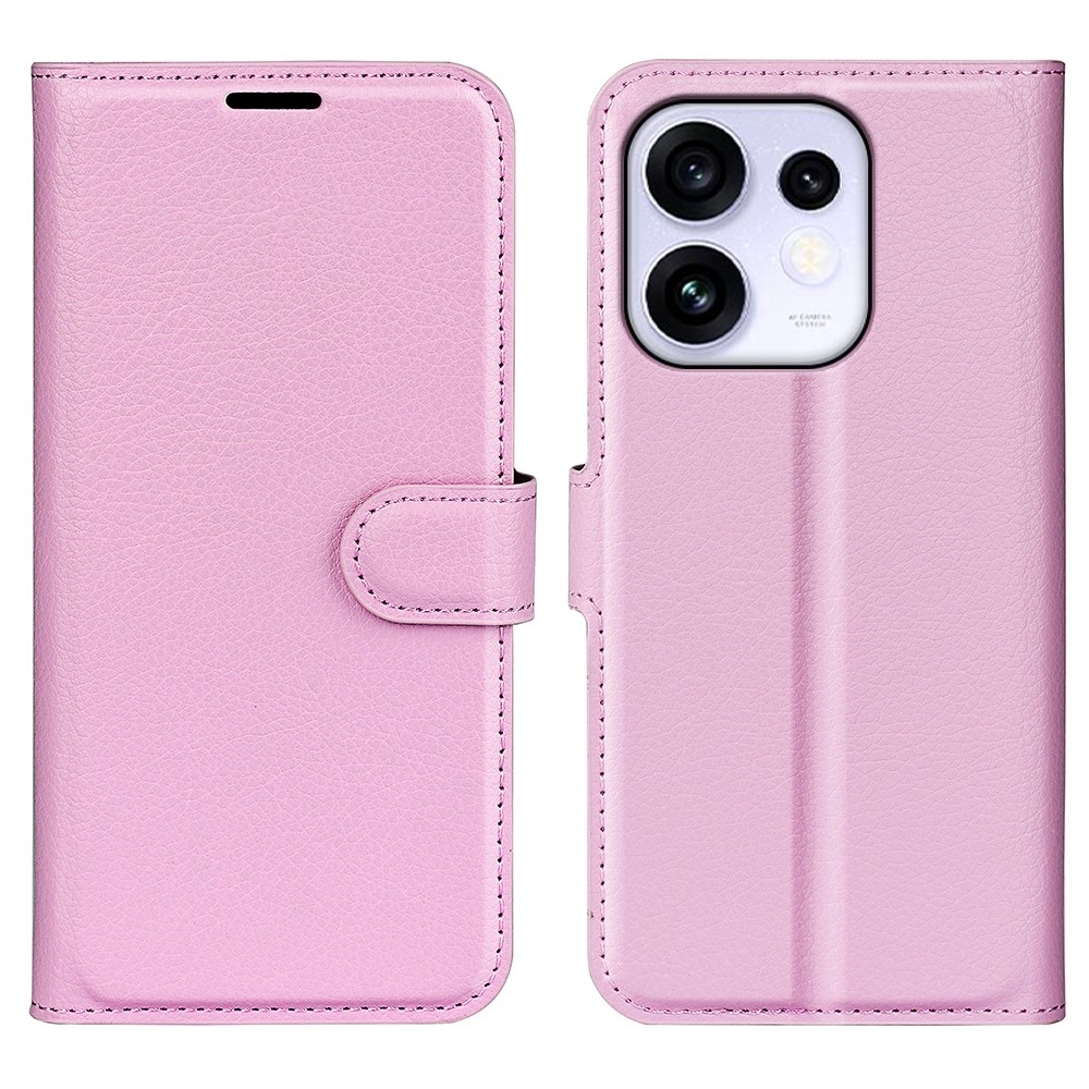 Litchi könyvszerű tok az Oppo Reno 16 5G-hez – rózsaszín