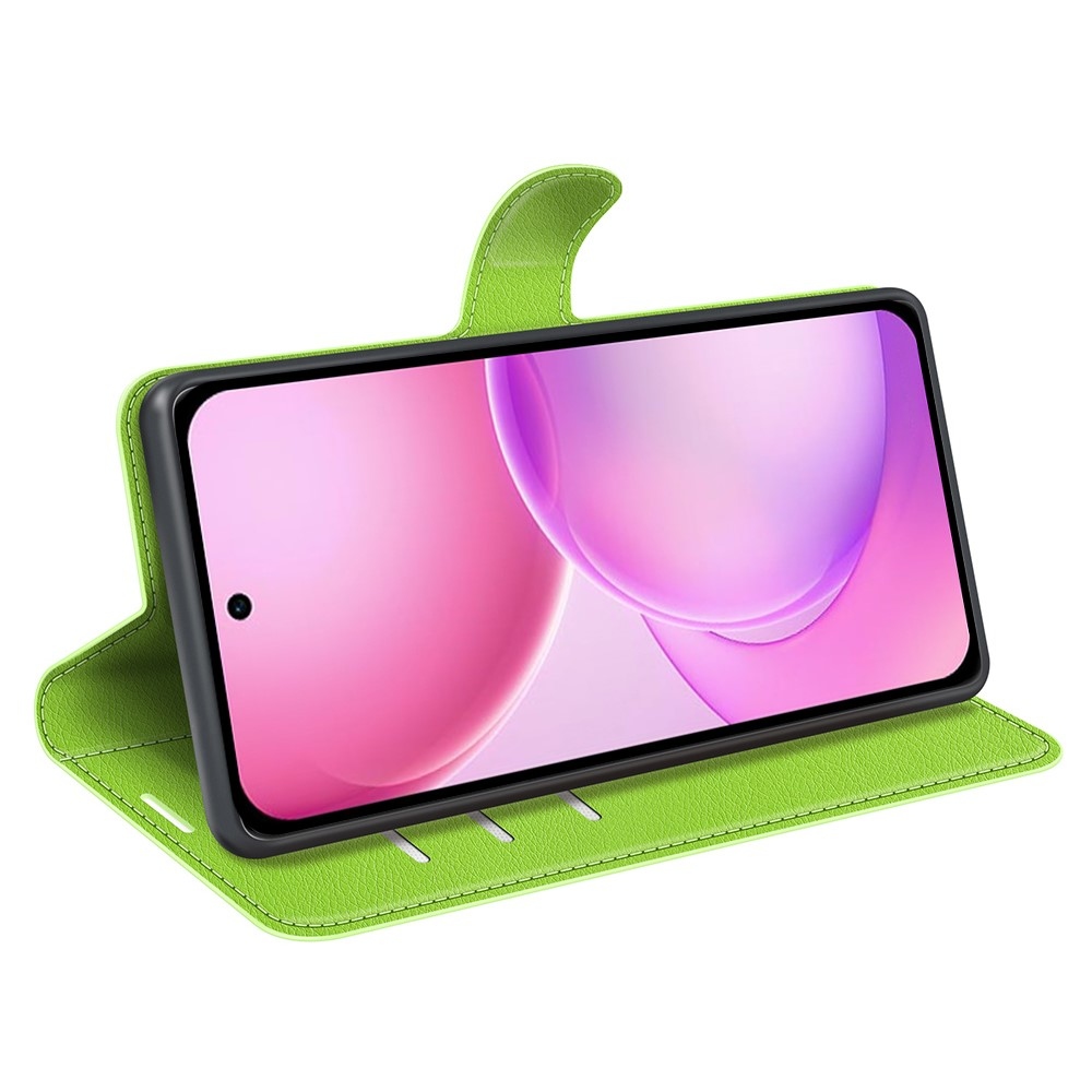 Litchi könyvformájú tok az Oppo Reno 16 5G-hez – zöld