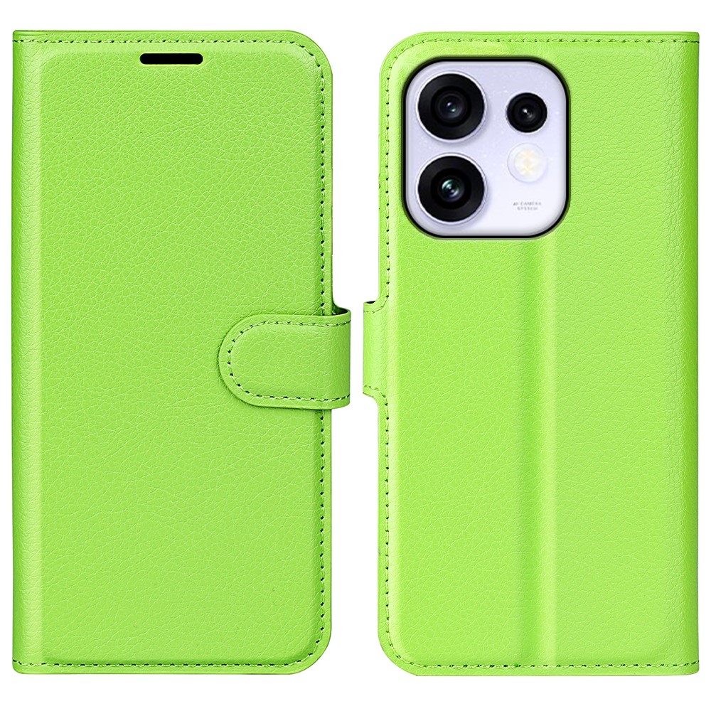 Litchi könyvformájú tok az Oppo Reno 16 5G-hez – zöld