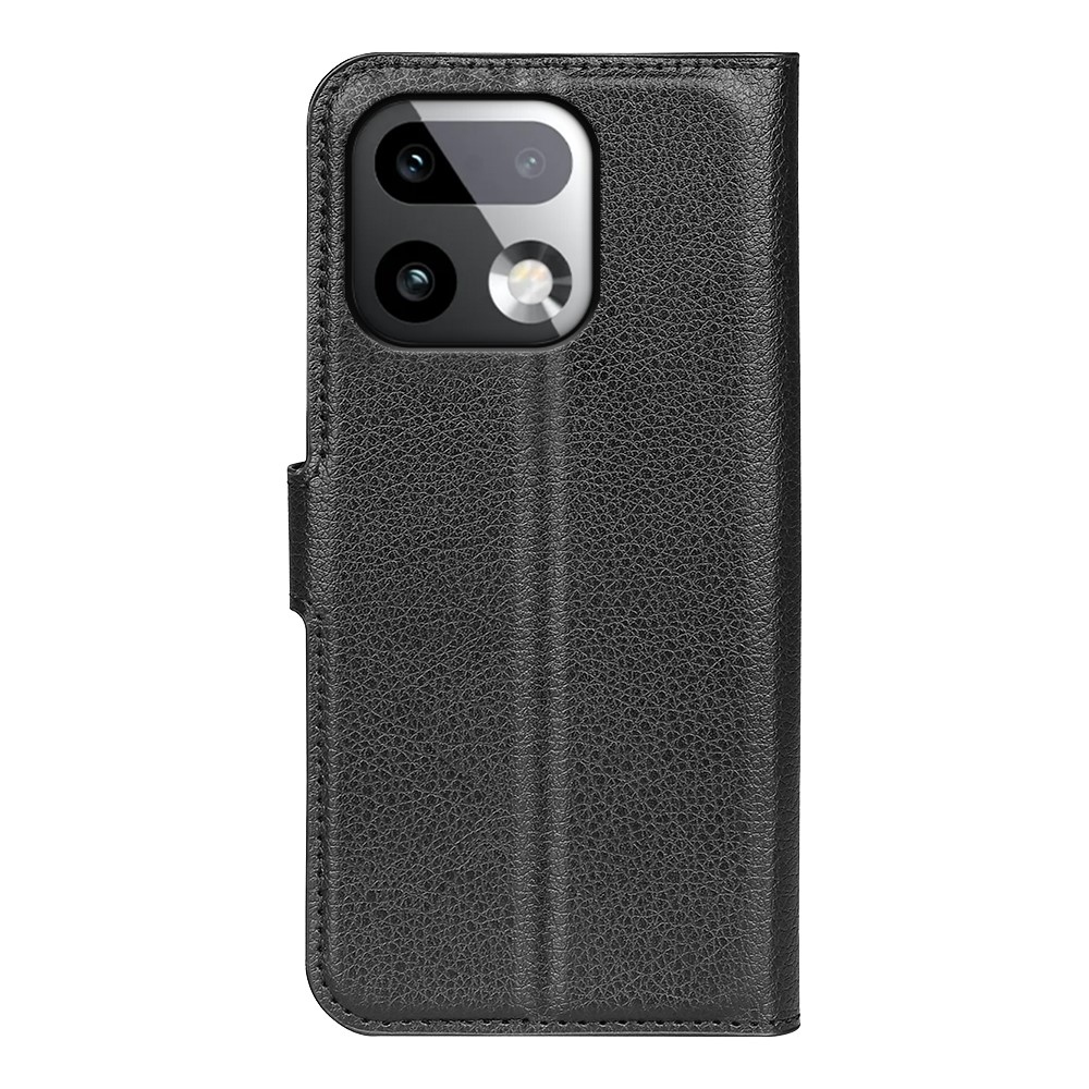 Litchi könyvtáska a Realme 16 Pro+ 5G készülékhez - fekete