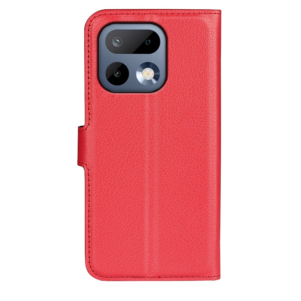 Litchi könyvtáska a Realme 16 Pro 5G készülékhez - piros