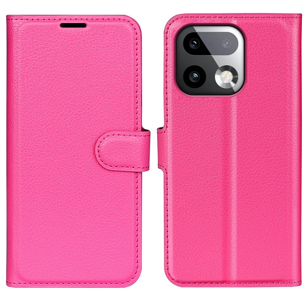 Litchi könyvtáska a Realme 16 Pro+ 5G készülékhez - rózsaszínű