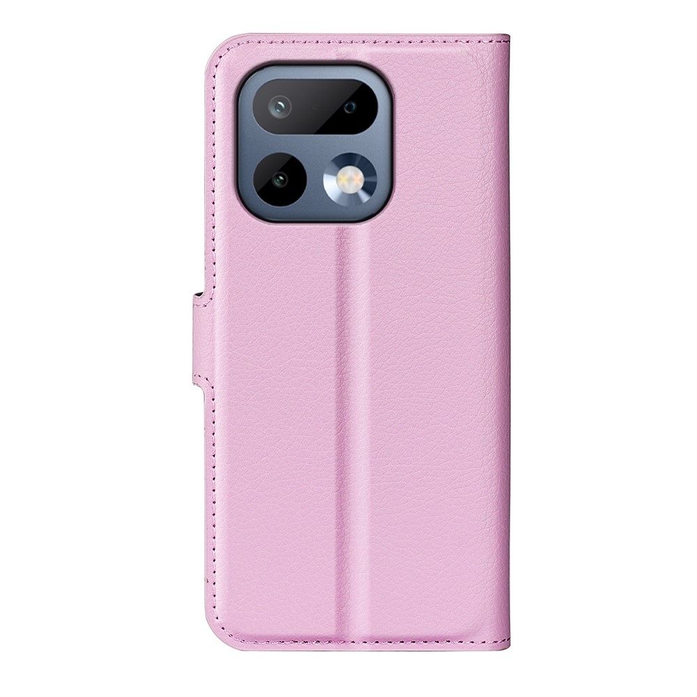 Litchi könyvtáska a Realme 16 Pro 5G készülékhez - rózsaszín