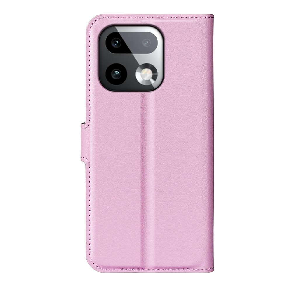 Litchi könyvtáska a Realme 16 Pro+ 5G készülékhez - rózsaszín