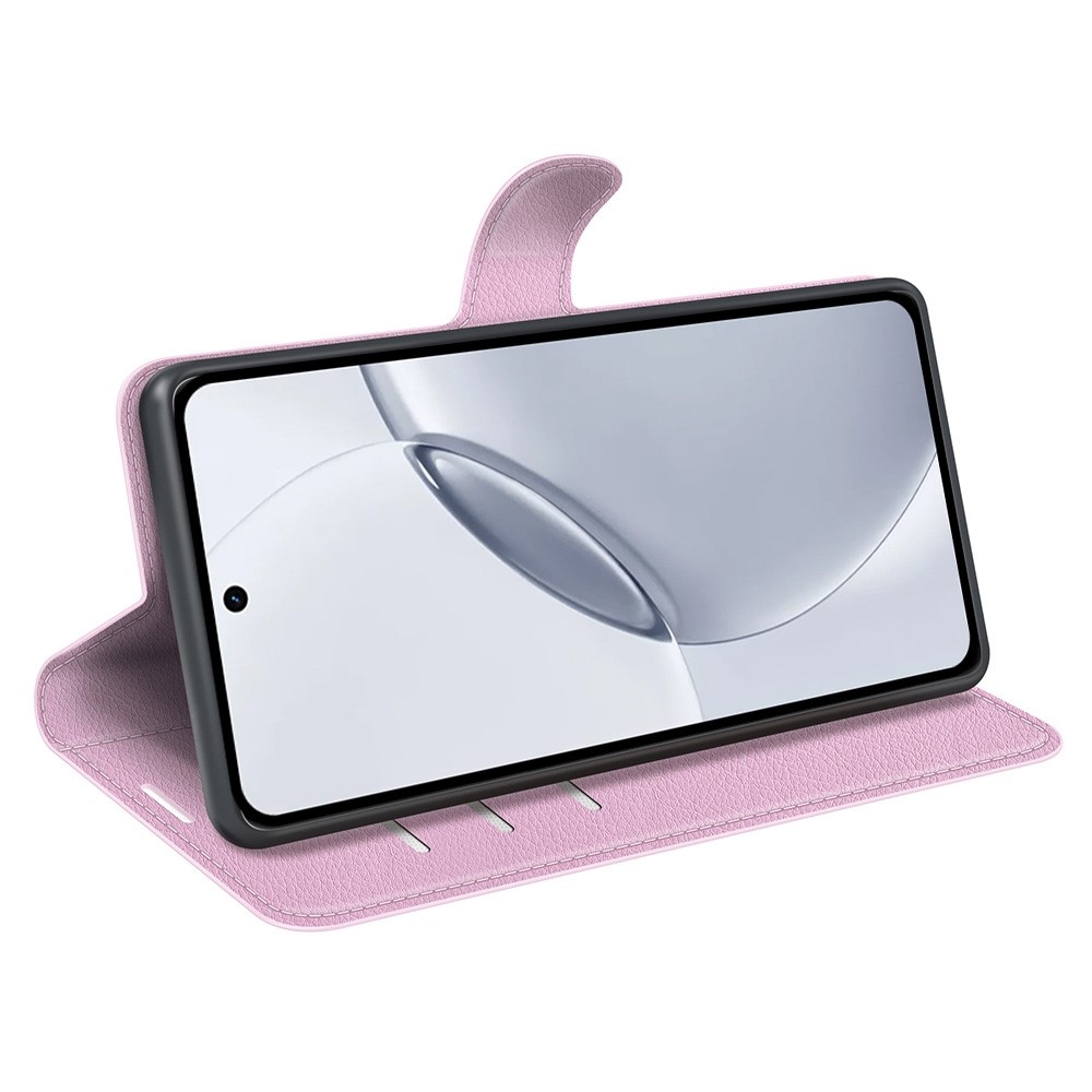 Litchi könyvtáska a Realme 16 Pro+ 5G készülékhez - rózsaszín