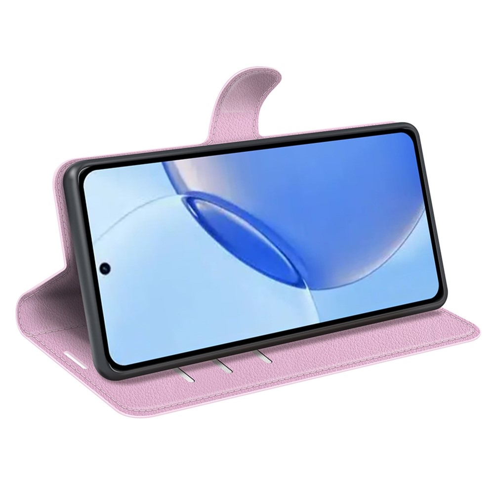 Litchi könyvtáska a Realme 16 Pro 5G készülékhez - rózsaszín