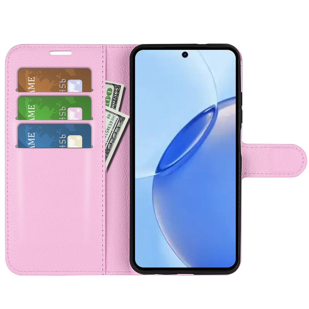 Litchi könyvtáska a Realme 16 Pro 5G készülékhez - rózsaszín
