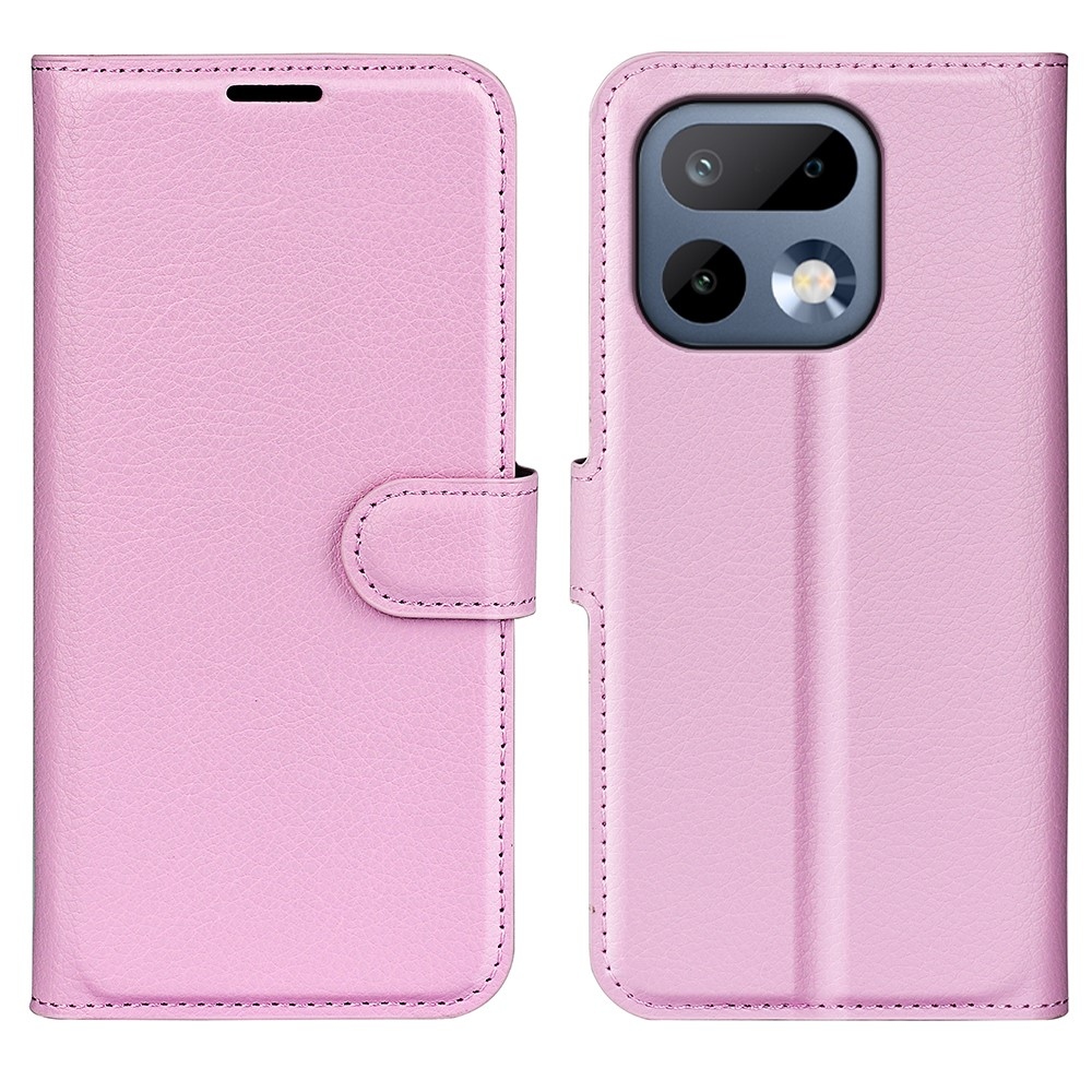 Litchi könyvtáska a Realme 16 Pro 5G készülékhez - rózsaszín