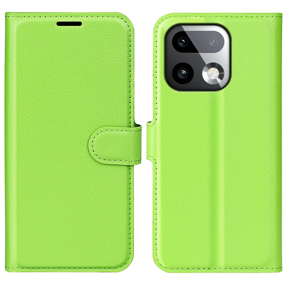 Litchi könyvtáska a Realme 16 Pro+ 5G készülékhez - zöld