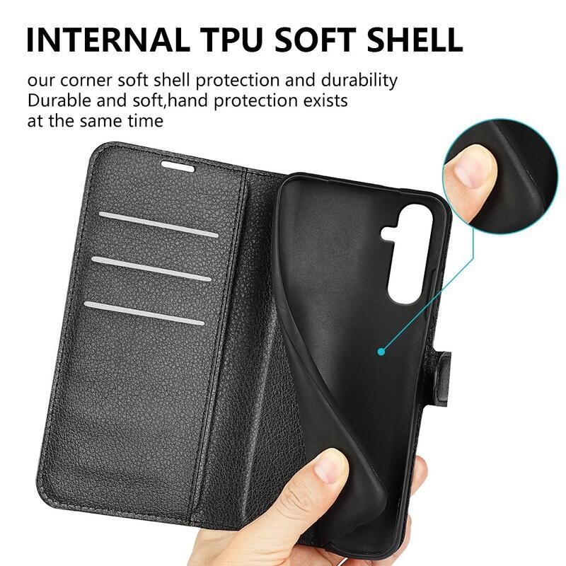 Litchi könyv tok Samsung Galaxy A34 5G - fehér