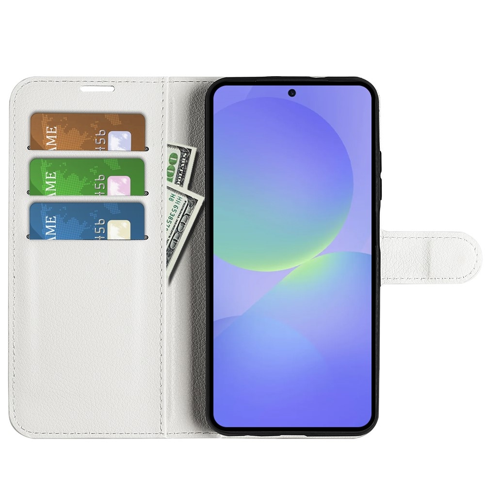 Litchi könyv tok Samsung Galaxy A37 5G - fehér