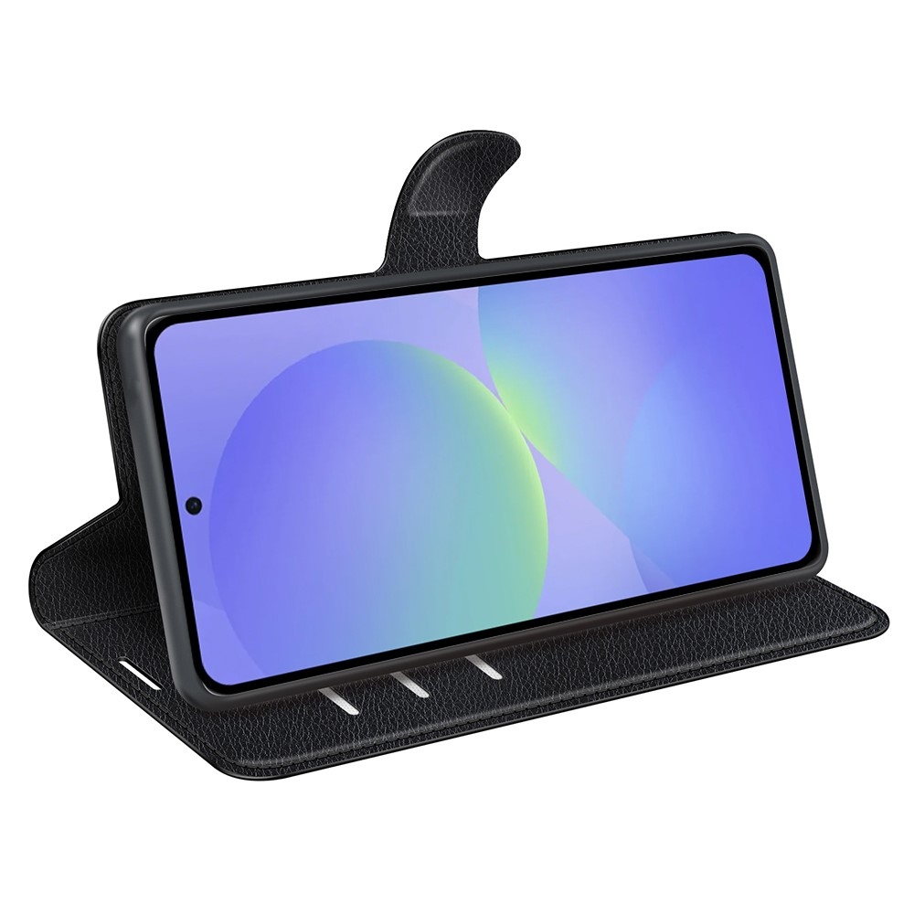 Litchi könyv tok Samsung Galaxy A37 5G - fekete