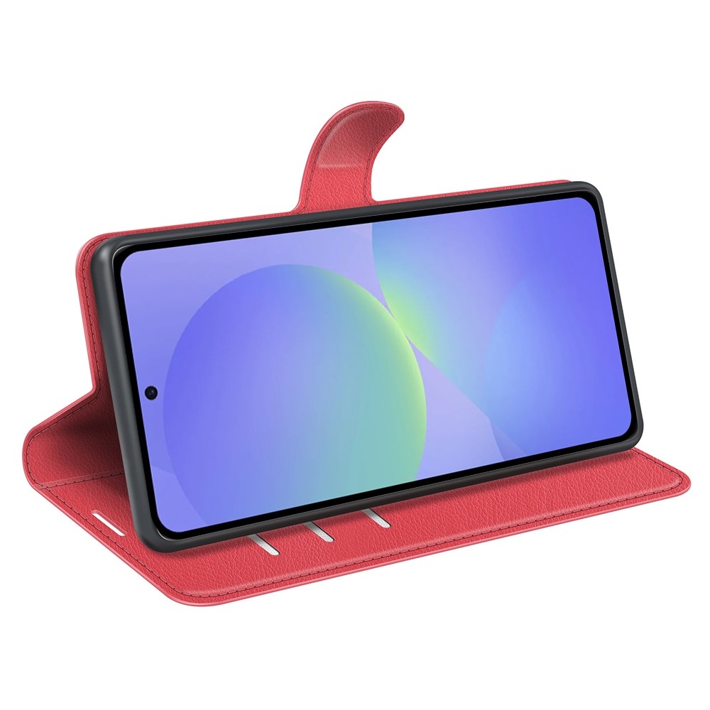 Litchi könyv tok Samsung Galaxy A37 5G - piros