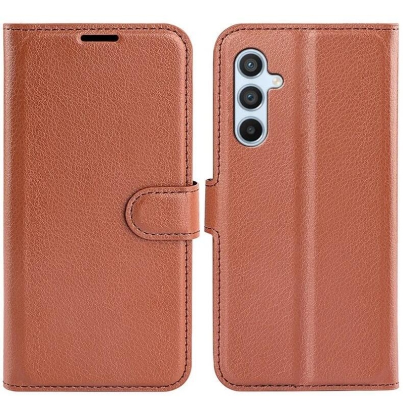 Litchi könyv tok Samsung Galaxy A54 5G-hez - barna