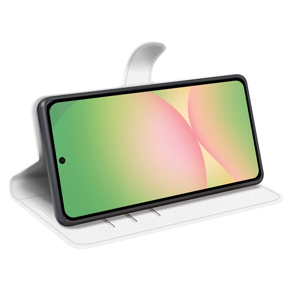 Litchi könyv tok Samsung Galaxy A57 5G - fehér