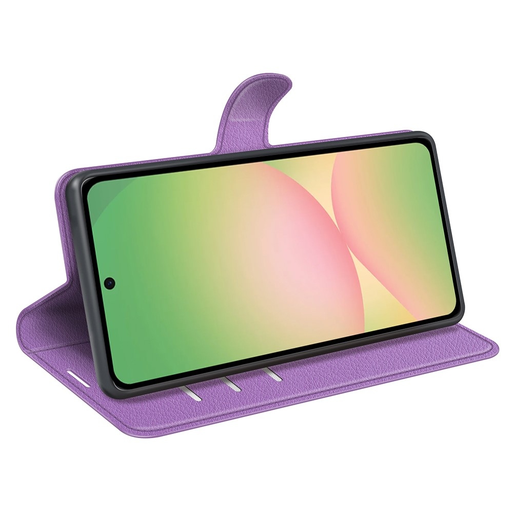 Litchi könyv tok Samsung Galaxy A57 5G - lila