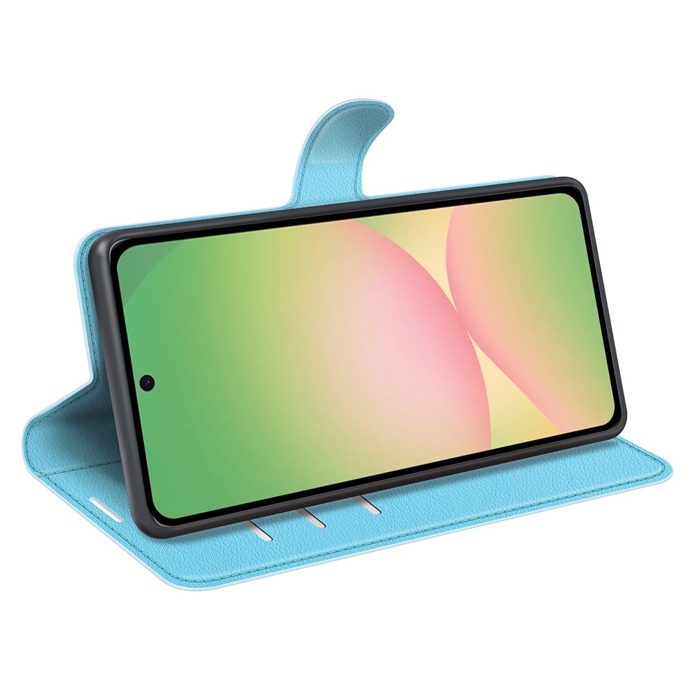 Litchi könyv tok Samsung Galaxy A57 5G - kék