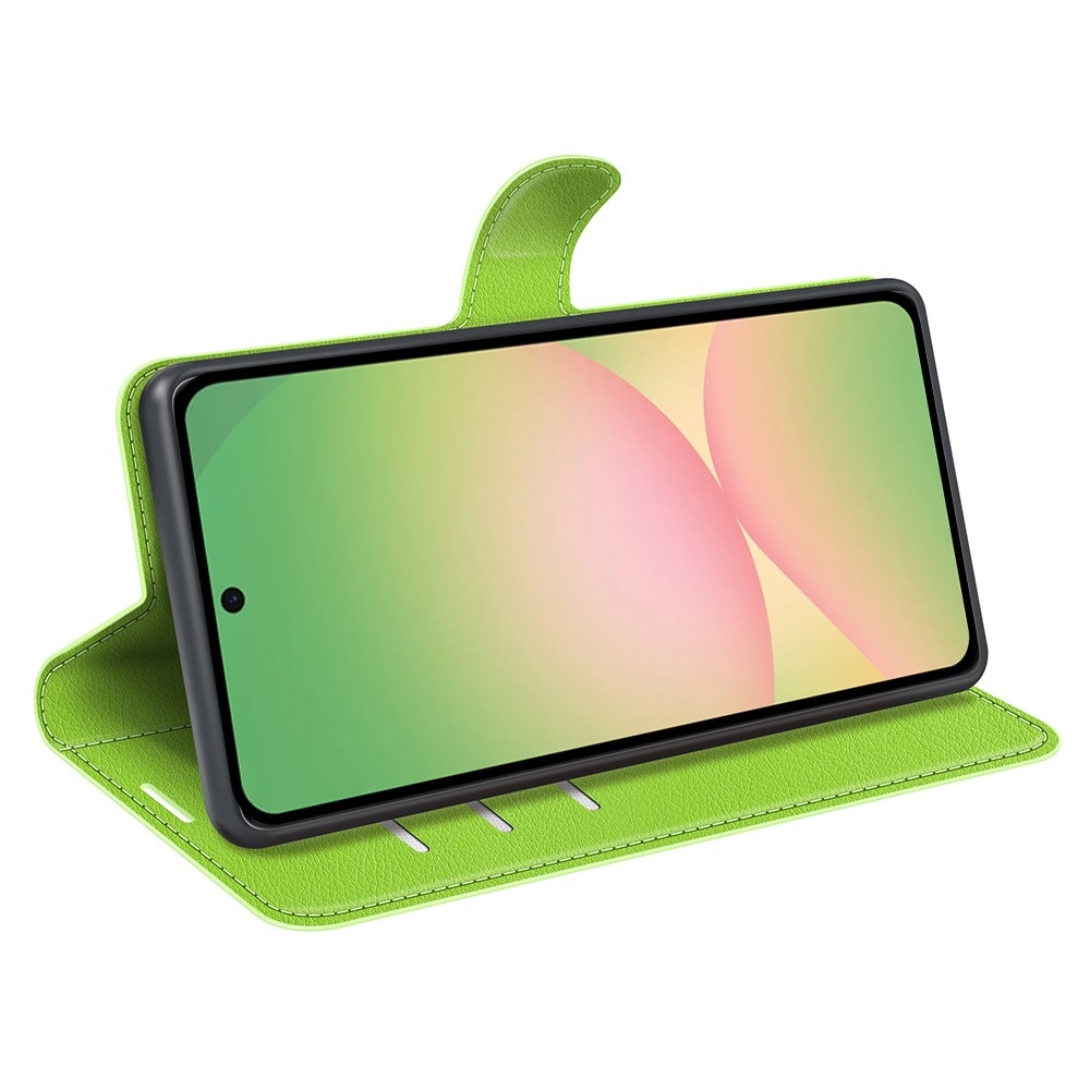 Litchi könyv tok Samsung Galaxy A57 5G - zöld