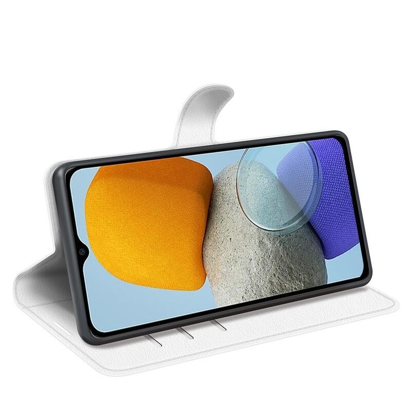 Litchi könyv tok Samsung Galaxy M23 5G - fehér