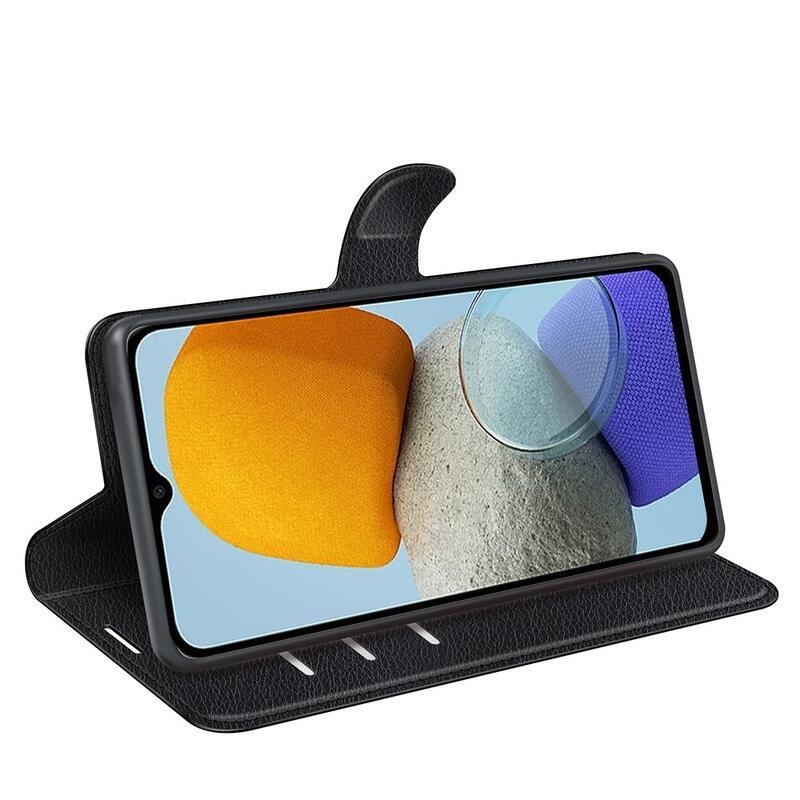 Litchi könyv tok Samsung Galaxy M23 5G - fekete