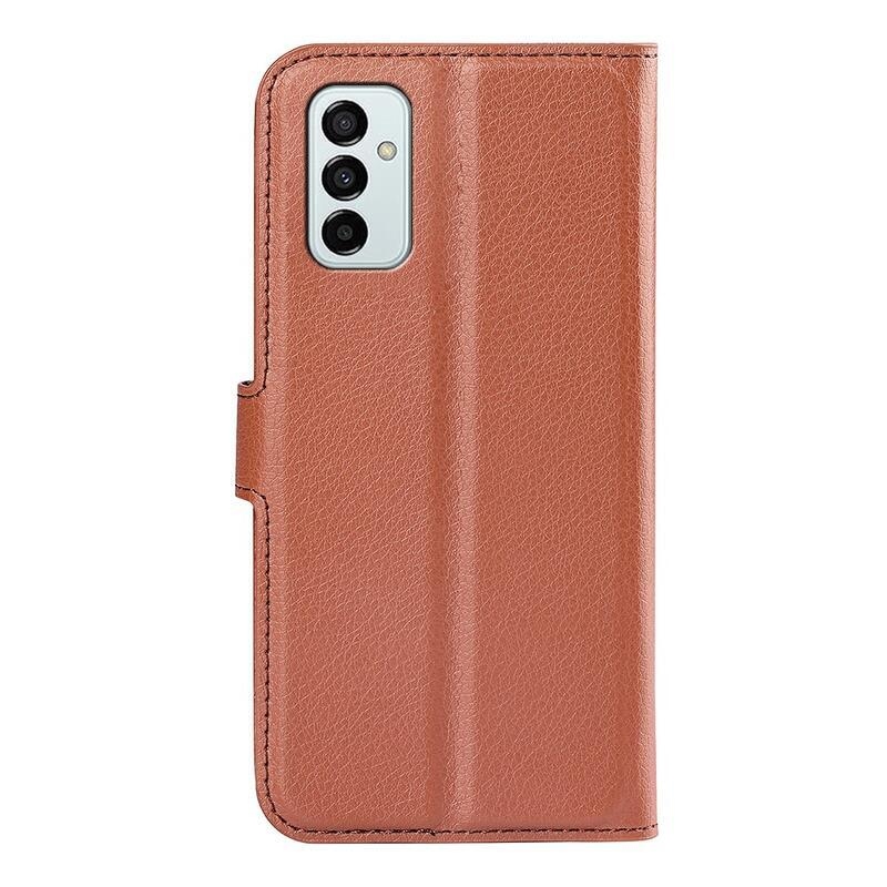 Litchi könyv tok Samsung Galaxy M23 5G-hez - barna