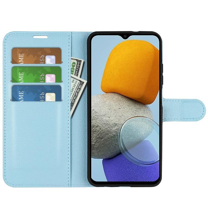 Litchi könyv tok Samsung Galaxy M23 5G - kék