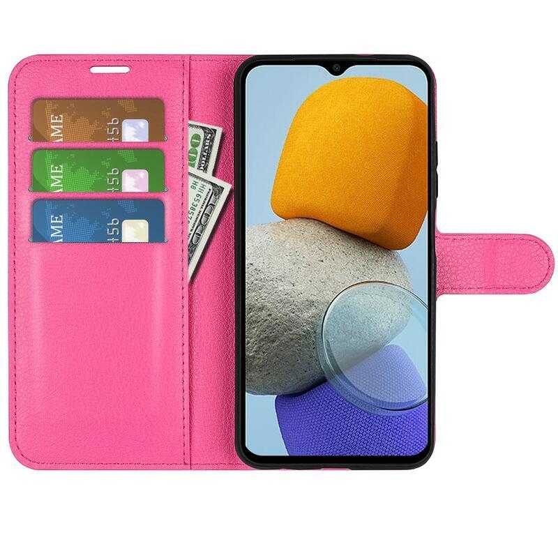 Litchi könyv tok Samsung Galaxy M23 5G - rózsa