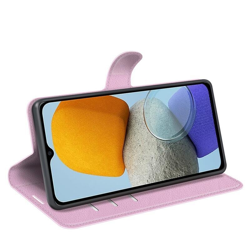 Litchi könyv tok Samsung Galaxy M23 5G-hez - rózsaszínű