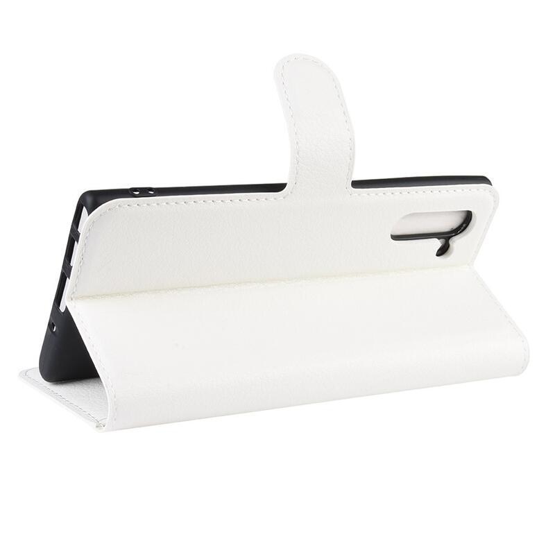 Litchi könyv tok Samsung Galaxy Note 10 készülékhez - fehér