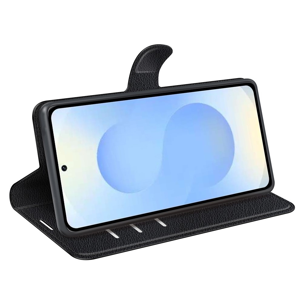 Litchi könyv tok Samsung Galaxy S26+ készülékhez - fekete