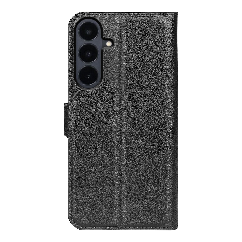 Litchi könyvformájú tok a Samsung Galaxy S26 FE-hez – fekete