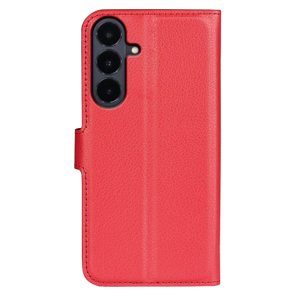 Litchi könyvformájú tok a Samsung Galaxy S26 FE-hez – piros