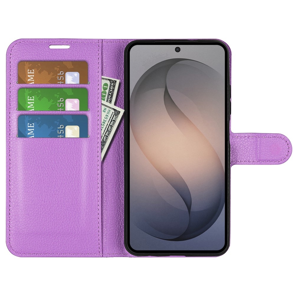 Litchi könyvformájú tok a Samsung Galaxy S26 FE-hez – lila