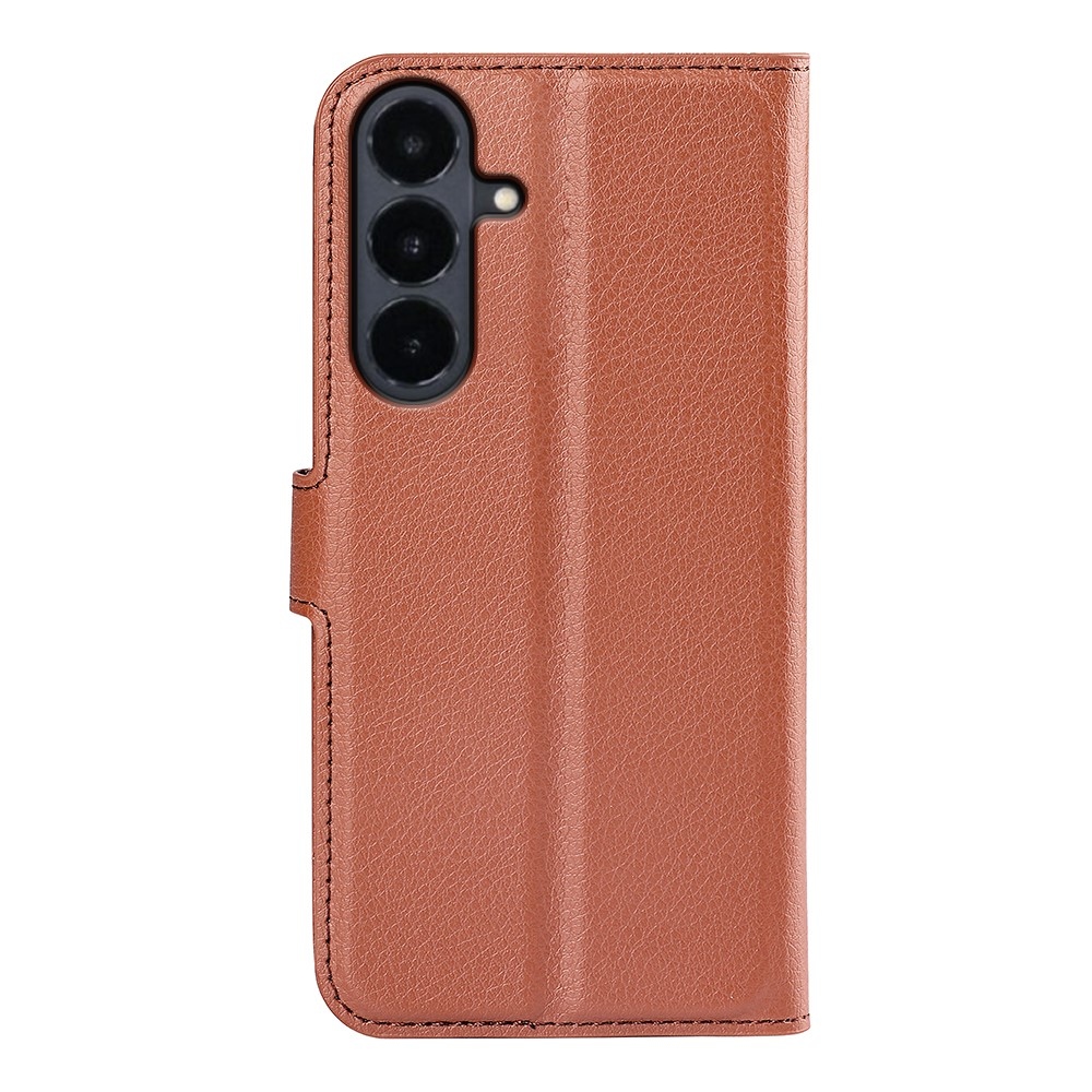 Litchi könyvformájú tok a Samsung Galaxy S26 FE-hez – barna