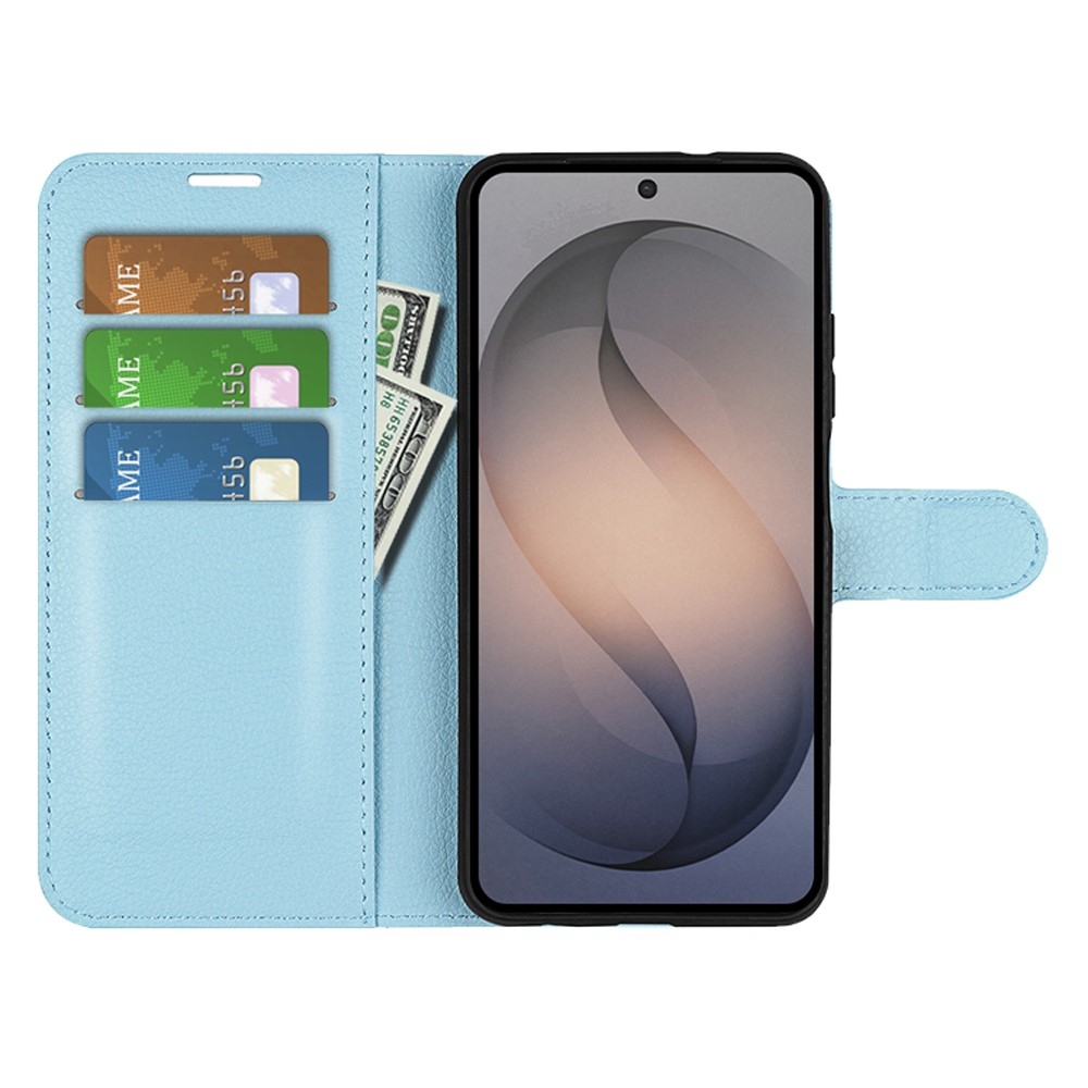 Litchi könyvformájú tok a Samsung Galaxy S26 FE-hez – kék