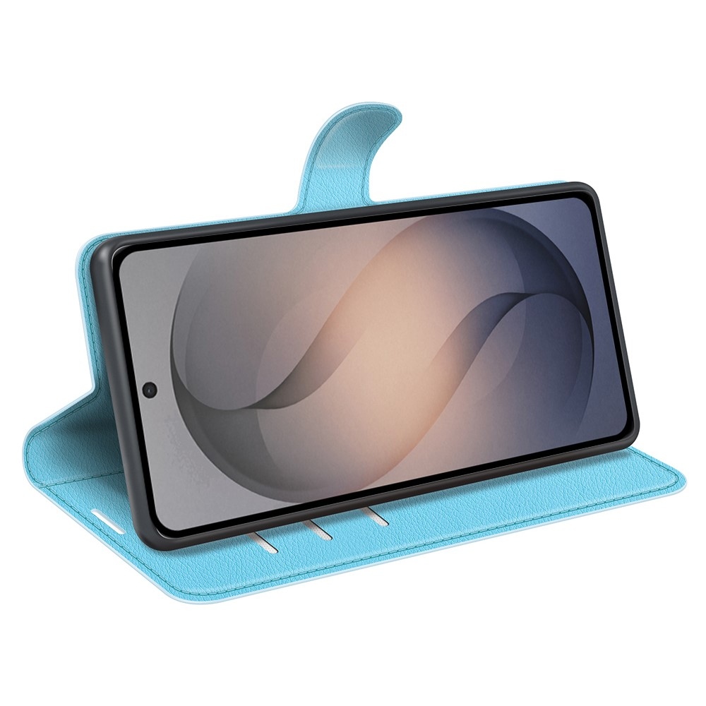 Litchi könyvformájú tok a Samsung Galaxy S26 FE-hez – kék