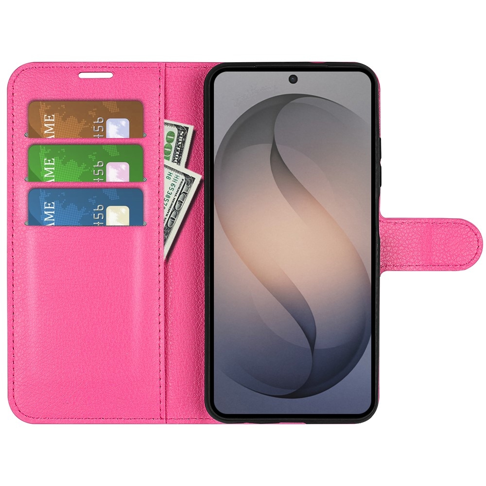 Litchi könyvformájú tok a Samsung Galaxy S26 FE-hez – rózsaszín