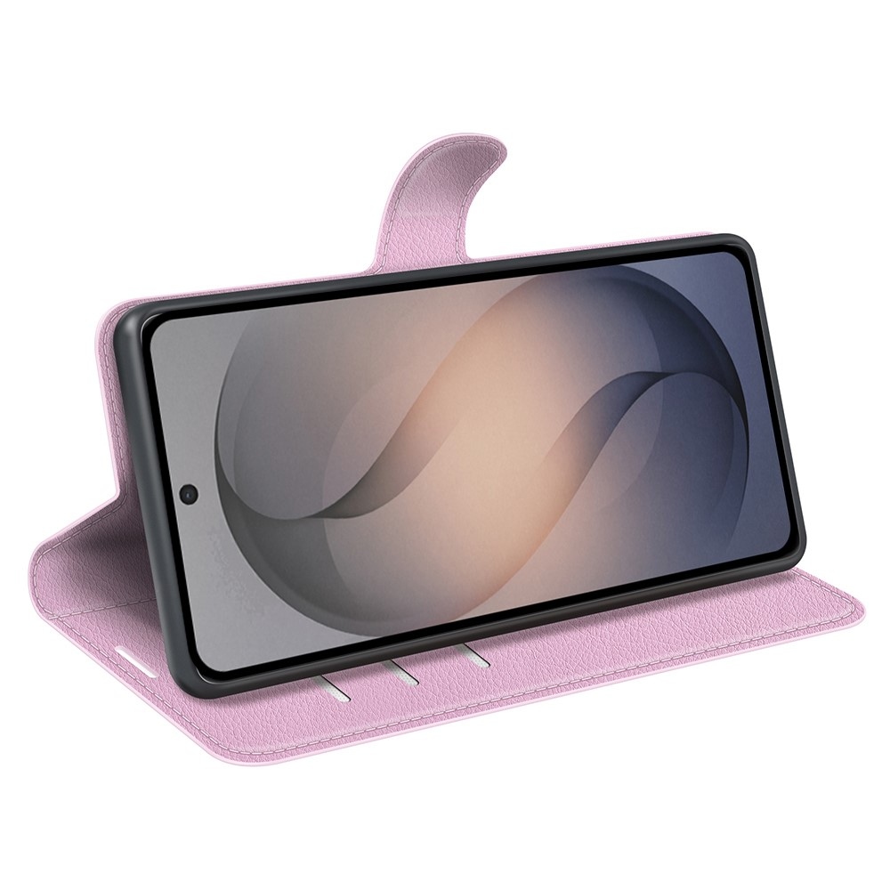 Litchi könyvformájú tok a Samsung Galaxy S26 FE-hez – rózsaszín