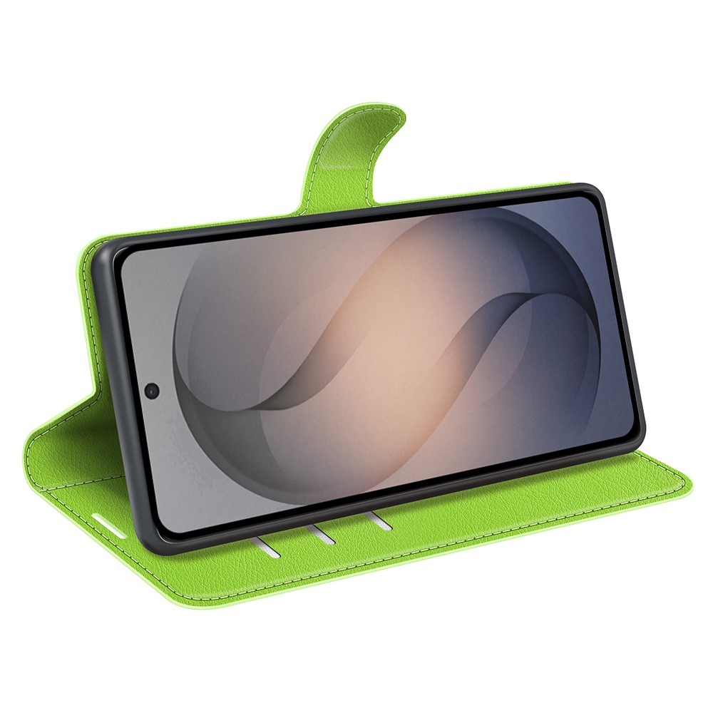 Litchi könyvformájú tok a Samsung Galaxy S26 FE-hez – zöld