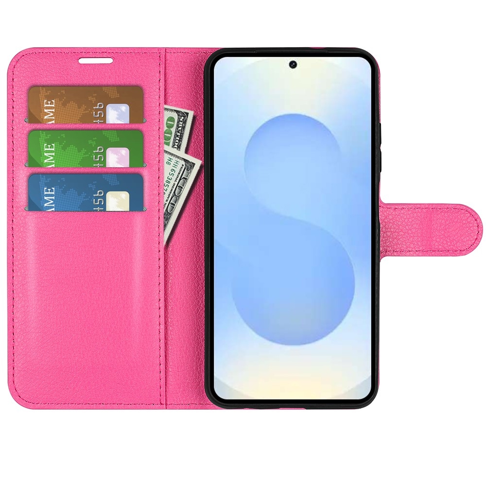 Litchi könyv tok Samsung Galaxy S26+ készülékhez - rózsaszínű