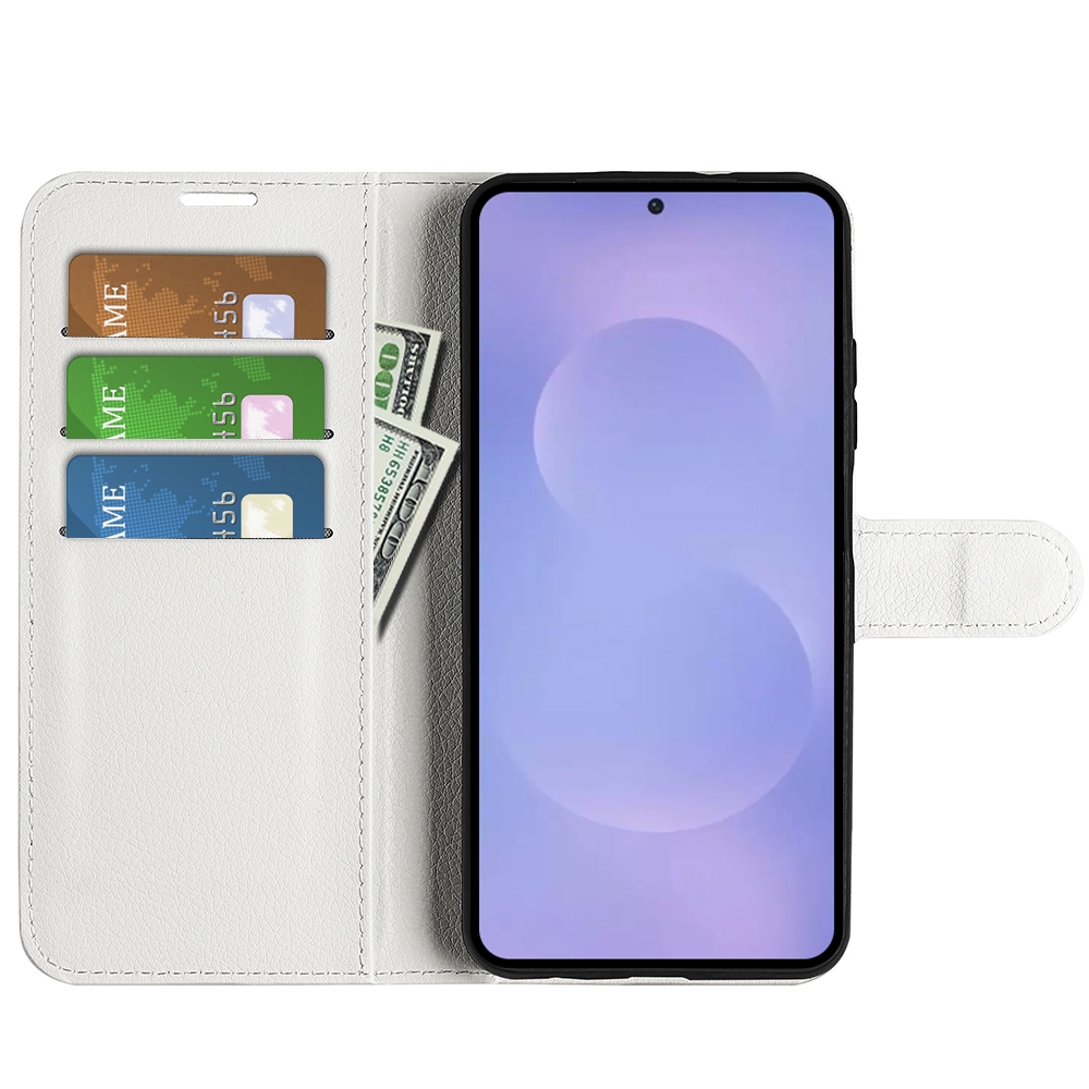 Litchi könyv tok Samsung Galaxy S26/S26 Pro készülékhez - fehér